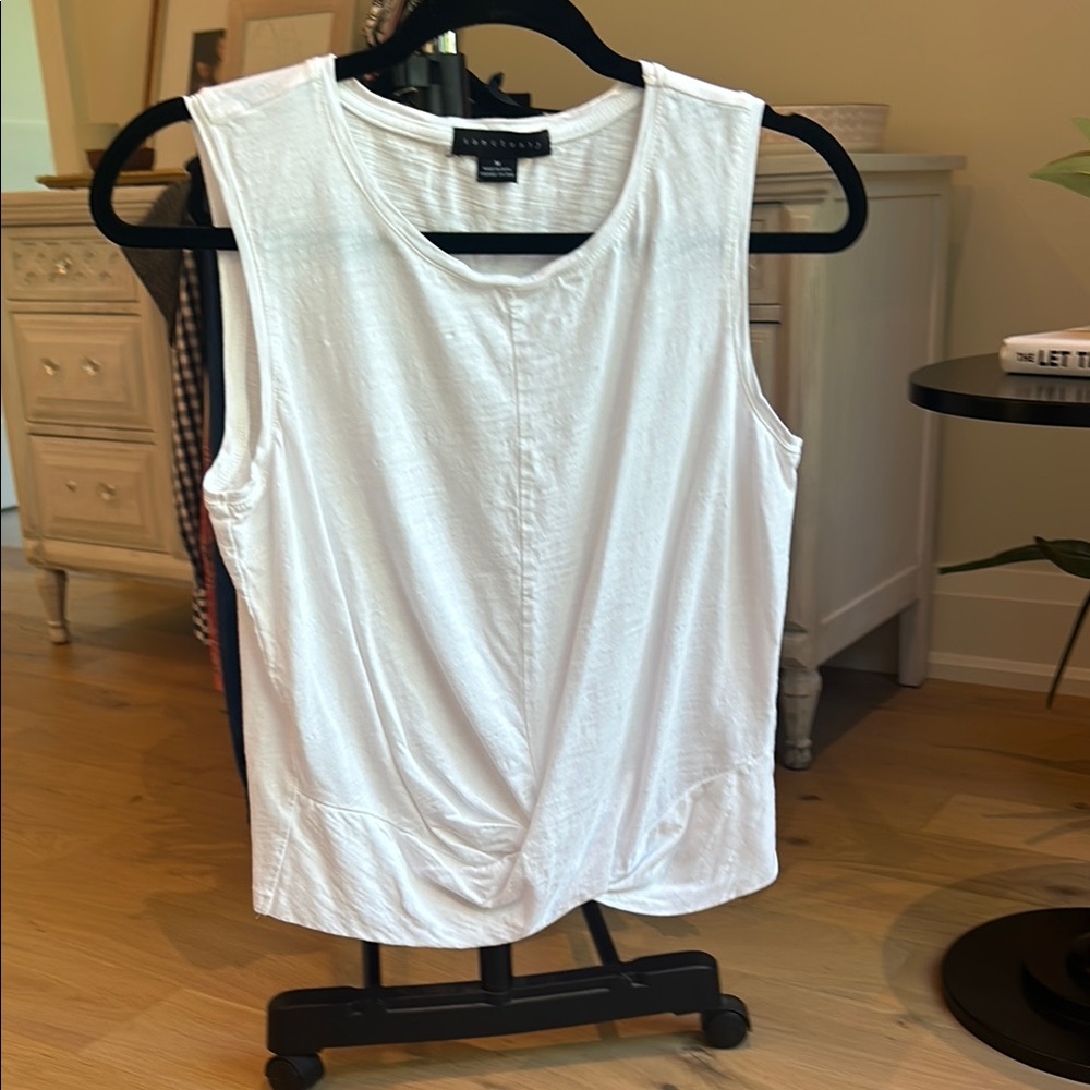 Sanctuary White Ruched Sleeveless Tank Top